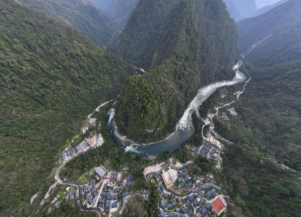 2023年3月10日，獨龍江航拍。